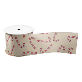 Moderne Baby Snoepstok Vintage Kerstmis Satijnen Lint