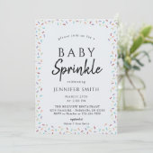 Moderne baby sprinkle foto uitnodiging (Staand voorkant)