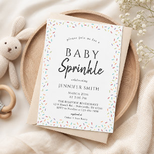 Moderne baby sprinkle foto uitnodiging