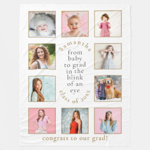 Moderne Baby tot Afstudeerder 10 Foto's Naam Jaar  Fleece Deken