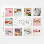 Moderne Baby tot Afstudeerder 10 Foto's Naam Jaar  Fleece Deken (Voorkant (Horizontaal))