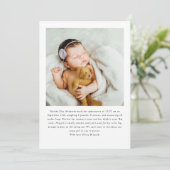 Moderne Baby Twee foto's introduceren geboorte Aankondiging (Staand voorkant)