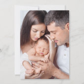 Moderne Baby Twee foto's introduceren geboorte Aankondiging (Achterkant)