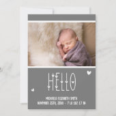 Moderne Baby typografie Foto Geboorte Aankondiging (Voorkant)