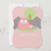 Moderne baby-uil shower Hoot Chevron Kaart (Achterkant)