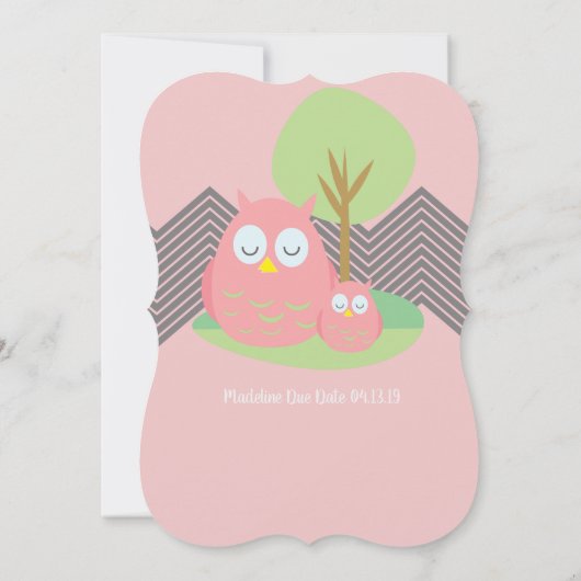 Moderne baby-uil shower Hoot Chevron Kaart (Achterkant)