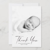 Moderne Baby van de Foto van het Manuscript Bedankkaart (Voorkant)