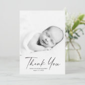 Moderne Baby van de Foto van het Manuscript Bedankkaart (Staand voorkant)