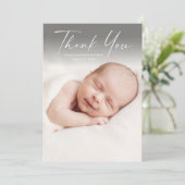 Moderne Baby van de Foto van het Manuscript Bedankkaart (Staand voorkant)