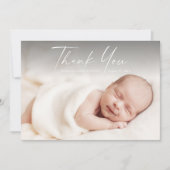 Moderne Baby van de Foto van het Manuscript Bedankkaart (Voorkant)