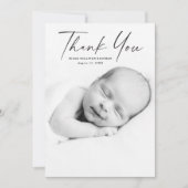 Moderne Baby van de Foto van het Manuscript Bedankkaart (Voorkant)