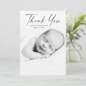 Moderne Baby van de Foto van het Manuscript Bedankkaart (Staand voorkant)