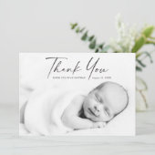 Moderne Baby van de Foto van het Manuscript Bedankkaart (Staand voorkant)