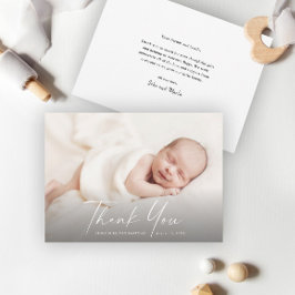 Moderne Baby van de Foto van het Manuscript Bedankkaart