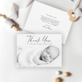 Moderne Baby van de Foto van het Manuscript Bedankkaart