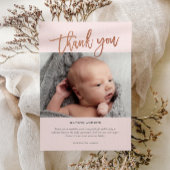 Moderne Baby van de Foto van het Manuscript Bedankkaart