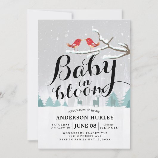 Moderne Baby van het Baby shower in de sneeuwscène Kaart (Voorkant)