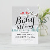 Moderne Baby van het Baby shower in de sneeuwscène Kaart (Staand voorkant)