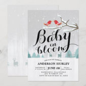 Moderne Baby van het Baby shower in de sneeuwscène Kaart (Voorkant / Achterkant)