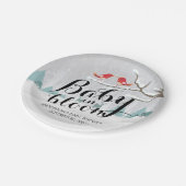 Moderne Baby van het Baby shower in de sneeuwscène Papieren Bordje (Gekanteld)