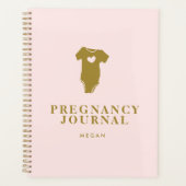 Moderne Baby Vest Blush en Gold Zwangerschap Planner (Voorkant)