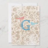 Moderne Baby  vogels tonen Aqua Blue Kaart (Achterkant)