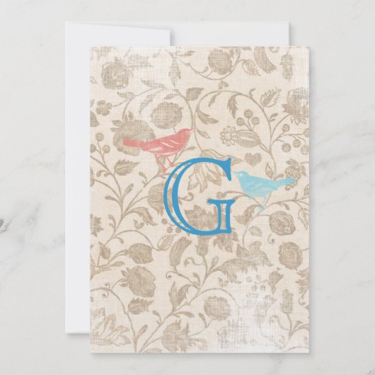 Moderne Baby  vogels tonen Aqua Blue Kaart (Achterkant)