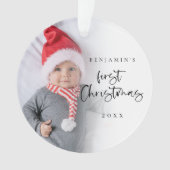 Moderne Baby Voornaam Kerstmis Jaar Foto Ornament (voorkant)
