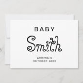Moderne Baby Zwangerschapskaart Aankondiging (Voorkant)