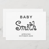 Moderne Baby Zwangerschapskaart Aankondiging (Voorkant / Achterkant)