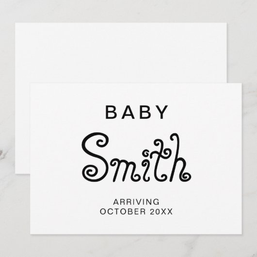 Moderne Baby Zwangerschapskaart Aankondiging (Voorkant / Achterkant)