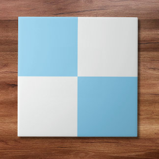 Moderne babyblauwe witte geruite keramische tegel tegeltje