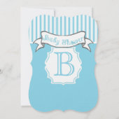 Moderne babyboy met leuke streeppatroon douche kaart (Achterkant)