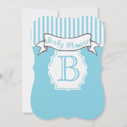 Moderne babyboy met leuke streeppatroon douche kaart (Achterkant)