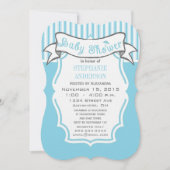 Moderne babyboy met leuke streeppatroon douche kaart (Voorkant)