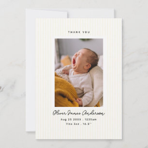 Moderne babyfoto-collage bedankt strepen