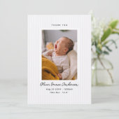Moderne babyfoto-collage bedankt strepen (Staand voorkant)