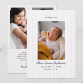 Moderne babyfoto-collage bedankt strepen (Voorkant / Achterkant)