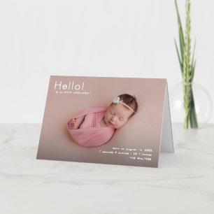 Moderne babyfoto geboorteaankondiging folie wenskaart