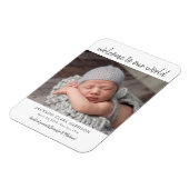 Moderne babyfoto geboorteaankondiging magneet (Linkerzijde)