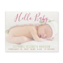 Moderne babyfoto geboorteaankondiging magnetische 