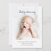 Moderne babyfoto geboorteaankondigingskaart aankondiging (Voorkant)