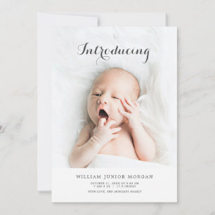 Moderne babyfoto geboorteaankondigingskaart aankondiging