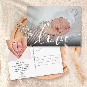 Moderne babyfoto geboortekaart briefkaart