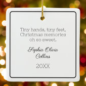Moderne Babyfoto Kerst Zwart en Wit Schrift Keramisch Ornament