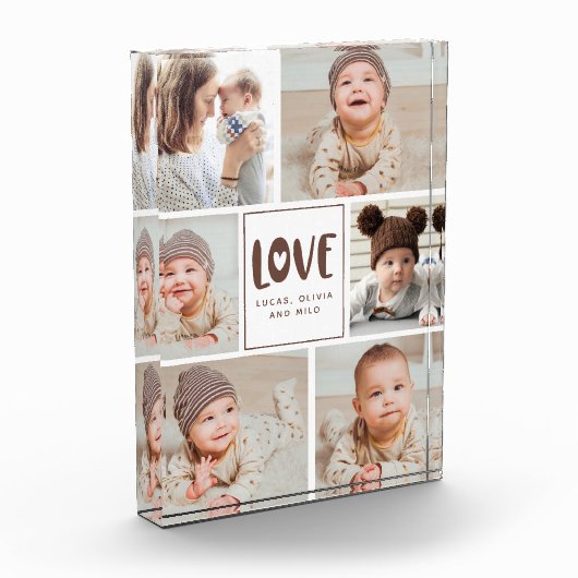 Moderne babyfotocollage Liefde fotoblok (Links)