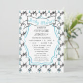 Moderne babyjongen Cute Lamb Pattern Shower Kaart (Staand voorkant)