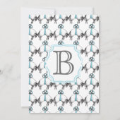 Moderne babyjongen Cute Lamb Pattern Shower Kaart (Achterkant)