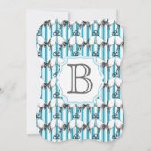 Moderne babyjongen Cute Lamb Pattern Shower Kaart (Achterkant)