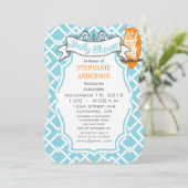 Moderne babyjongen Geometric Pattern Owl Shower Kaart (Staand voorkant)